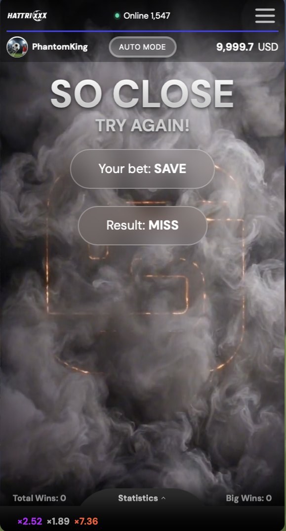 Hattrixxx — Miss: “So close — try again”