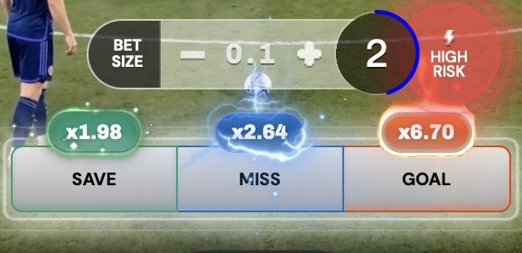 Bet size stepper and High Risk toggle